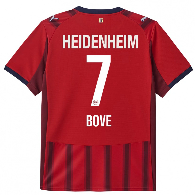 Danxen Heren Nevio Bove #7 Rood Marineblauw Thuisshirt Thuistenue 2025/26 T-Shirt