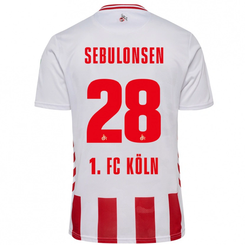 Danxen Heren Sebastian Sebulonsen #28 Wit Rood Thuisshirt Thuistenue 2025/26 T-Shirt