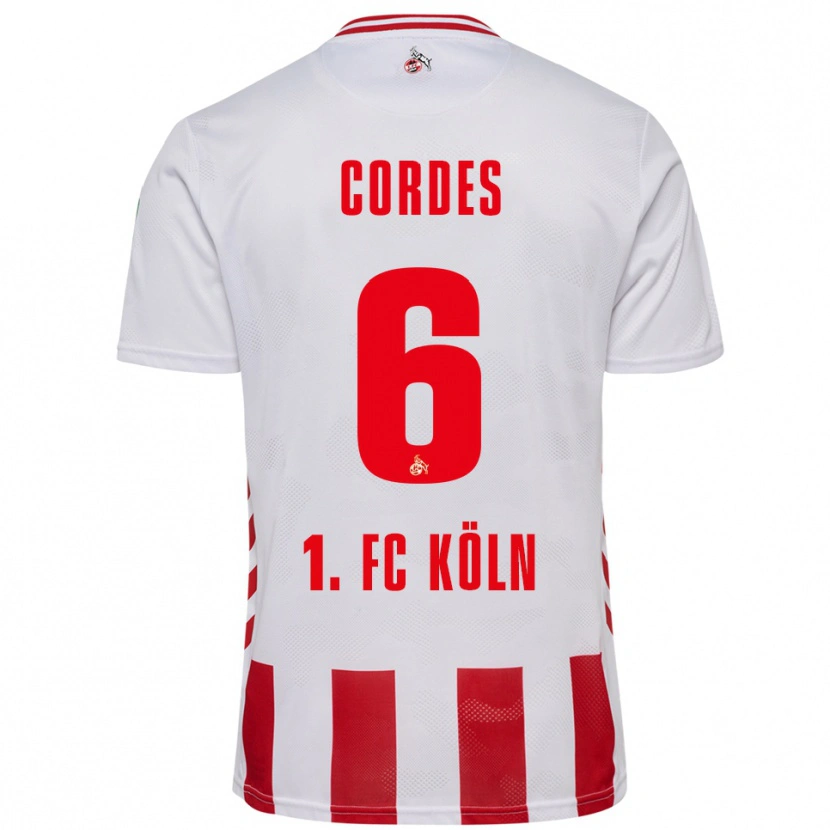 Danxen Heren Lotta Cordes #6 Wit Rood Thuisshirt Thuistenue 2025/26 T-Shirt