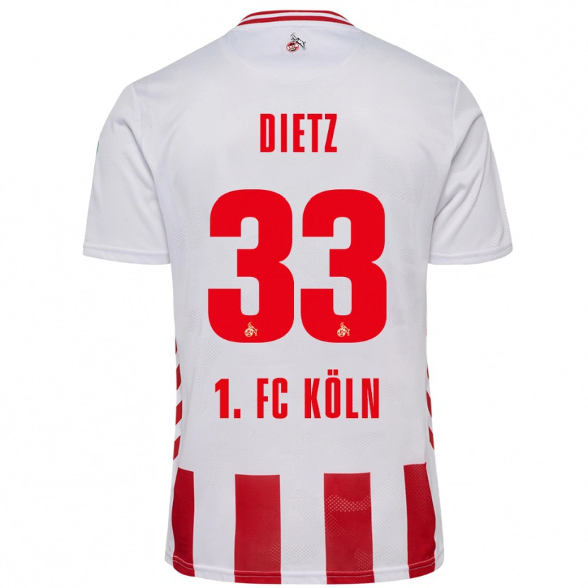 Danxen Heren Florian Dietz #33 Wit Rood Thuisshirt Thuistenue 2025/26 T-Shirt