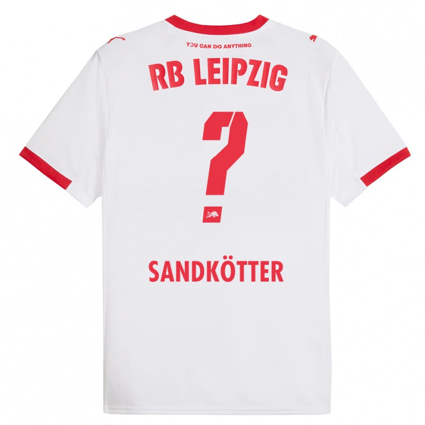 Danxen Heren Constantin Sandkötter #0 Wit Rood Thuisshirt Thuistenue 2025/26 T-Shirt