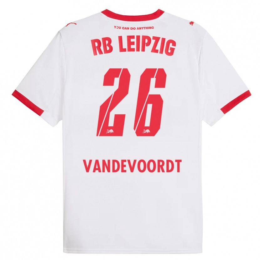Danxen Heren Maarten Vandevoordt #26 Wit Rood Thuisshirt Thuistenue 2025/26 T-Shirt