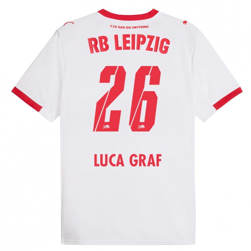 Danxen Heren Luca Marie Graf #26 Wit Rood Thuisshirt Thuistenue 2025/26 T-Shirt