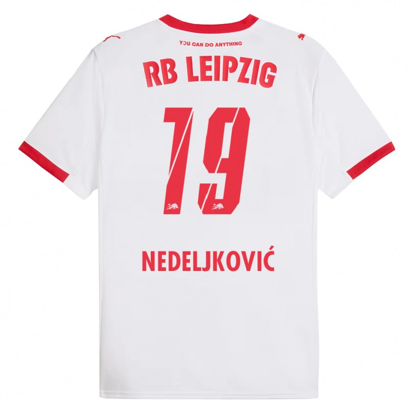 Danxen Heren Kosta Nedeljkovic #19 Wit Rood Thuisshirt Thuistenue 2025/26 T-Shirt