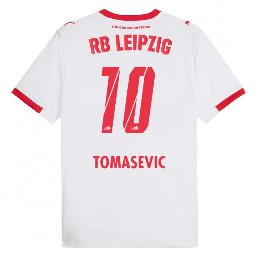 Danxen Heren Niko Tomasevic #10 Wit Rood Thuisshirt Thuistenue 2025/26 T-Shirt