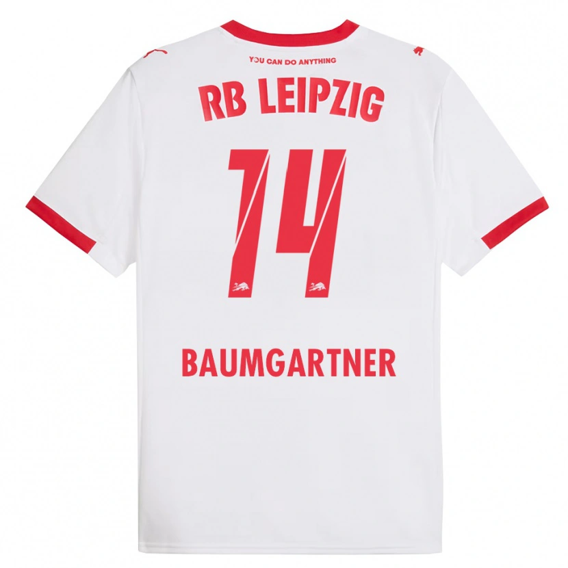 Danxen Heren Christoph Baumgartner #14 Wit Rood Thuisshirt Thuistenue 2025/26 T-Shirt