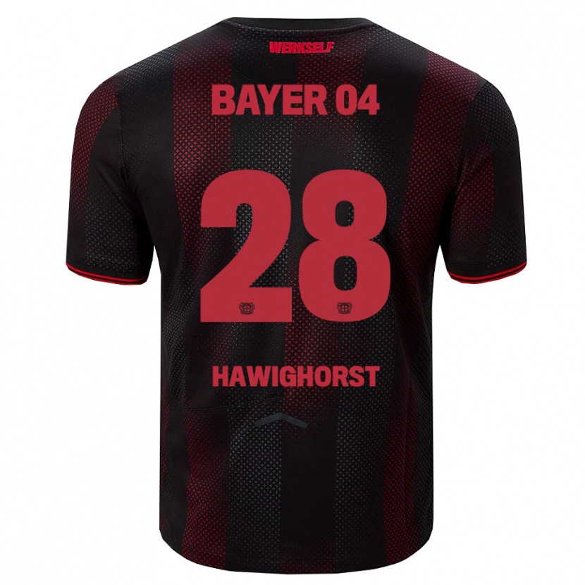 Danxen Heren Ben Hawighorst #28 Zwart Rood Thuisshirt Thuistenue 2025/26 T-Shirt