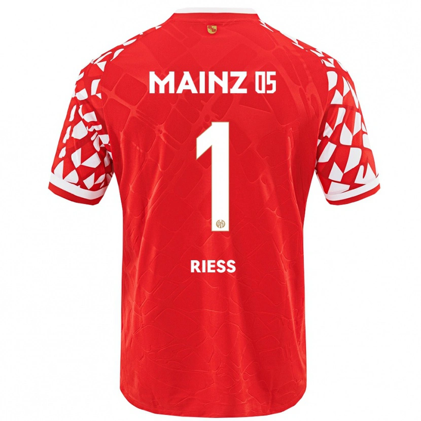 Danxen Heren Lasse Rieß #1 Rood Wit Thuisshirt Thuistenue 2025/26 T-Shirt
