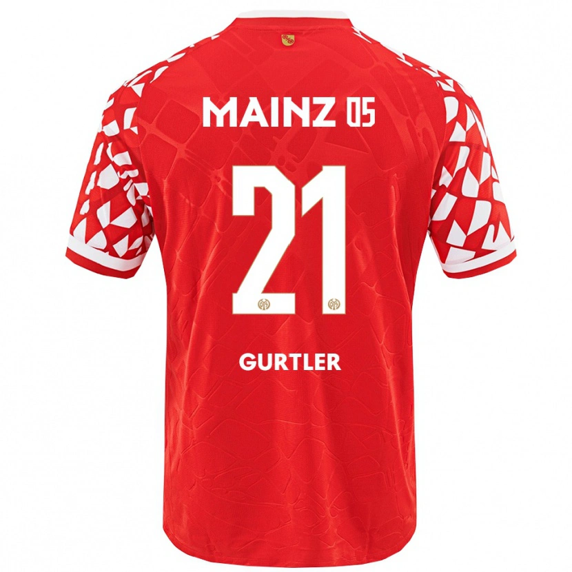 Danxen Heren Lisa Gürtler #21 Rood Wit Thuisshirt Thuistenue 2025/26 T-Shirt