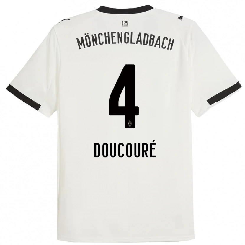 Danxen Heren Mamadou Doucoure #4 Wit Zwart Thuisshirt Thuistenue 2025/26 T-Shirt