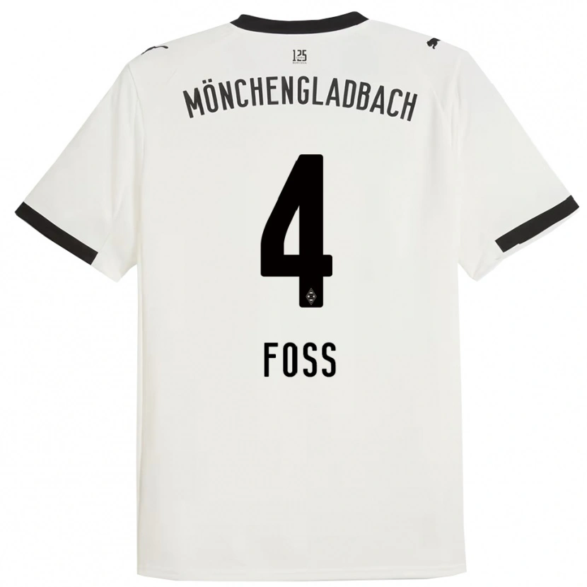 Danxen Heren Jonathan Foss #4 Wit Zwart Thuisshirt Thuistenue 2025/26 T-Shirt