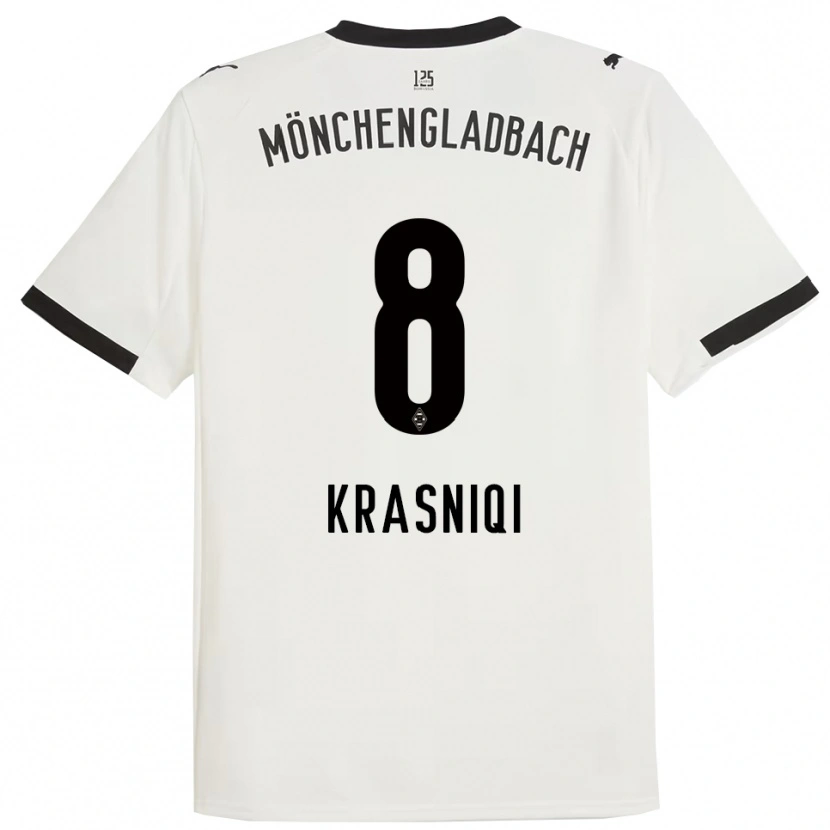 Danxen Heren Engjell Krasniqi #8 Wit Zwart Thuisshirt Thuistenue 2025/26 T-Shirt