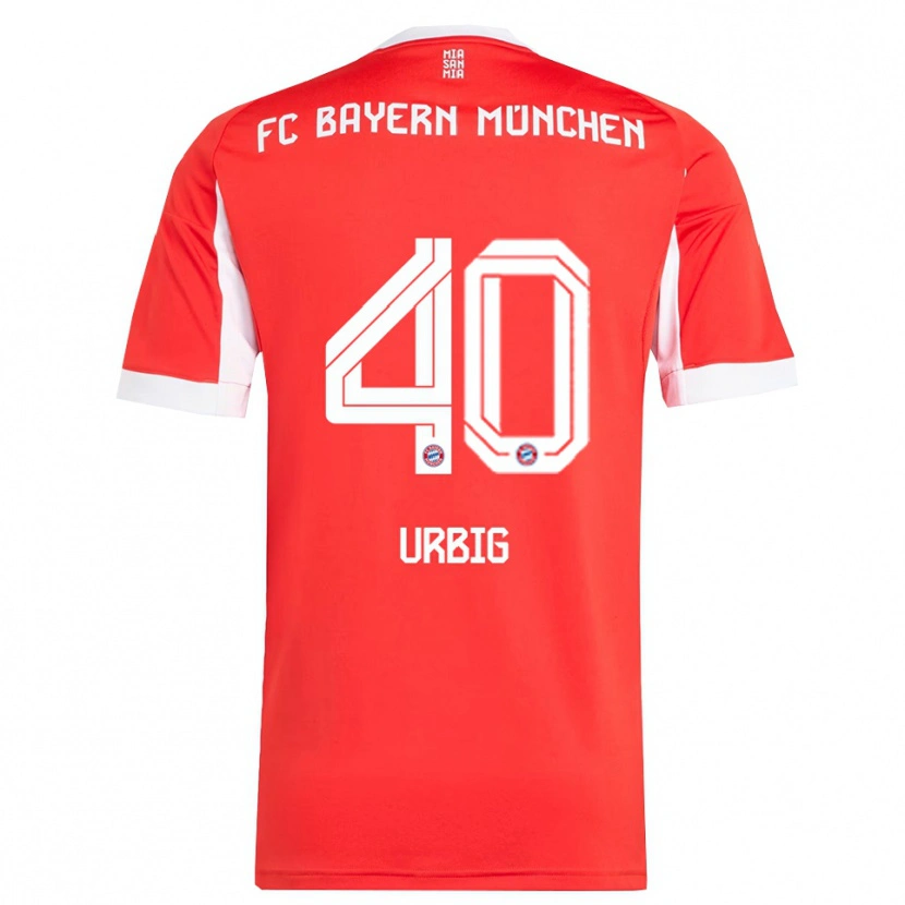 Danxen Heren Jonas Urbig #40 Wit Rood Thuisshirt Thuistenue 2025/26 T-Shirt