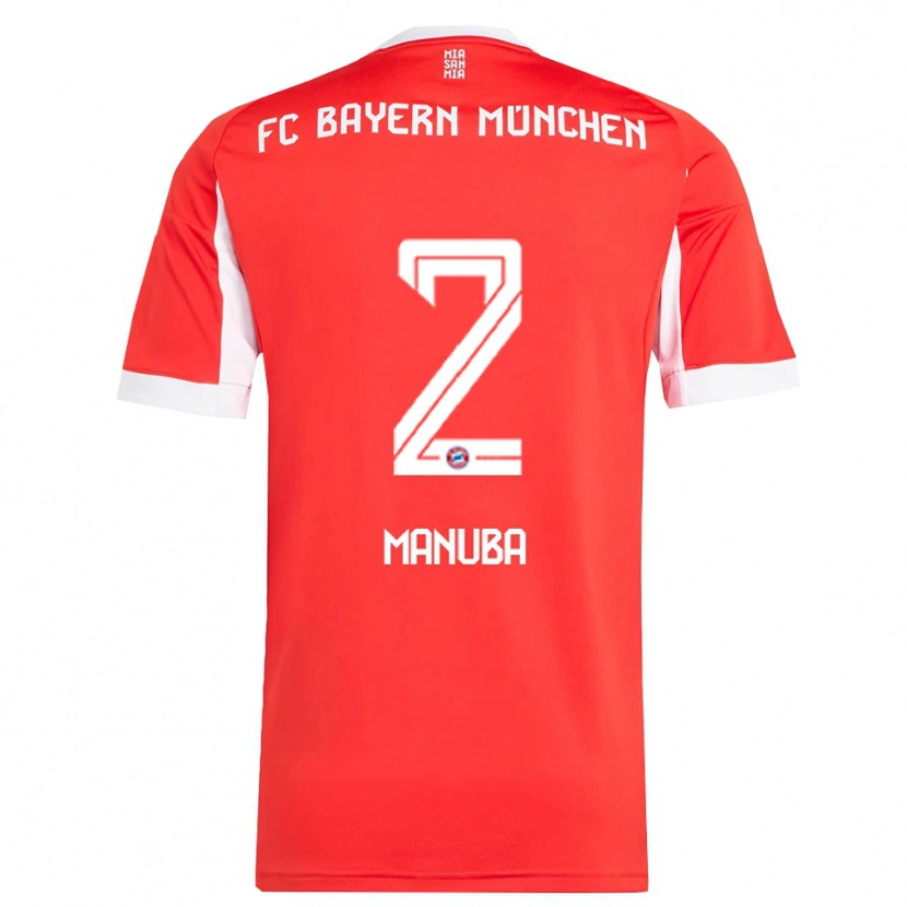 Danxen Heren Vincent Manuba #2 Wit Rood Thuisshirt Thuistenue 2025/26 T-Shirt