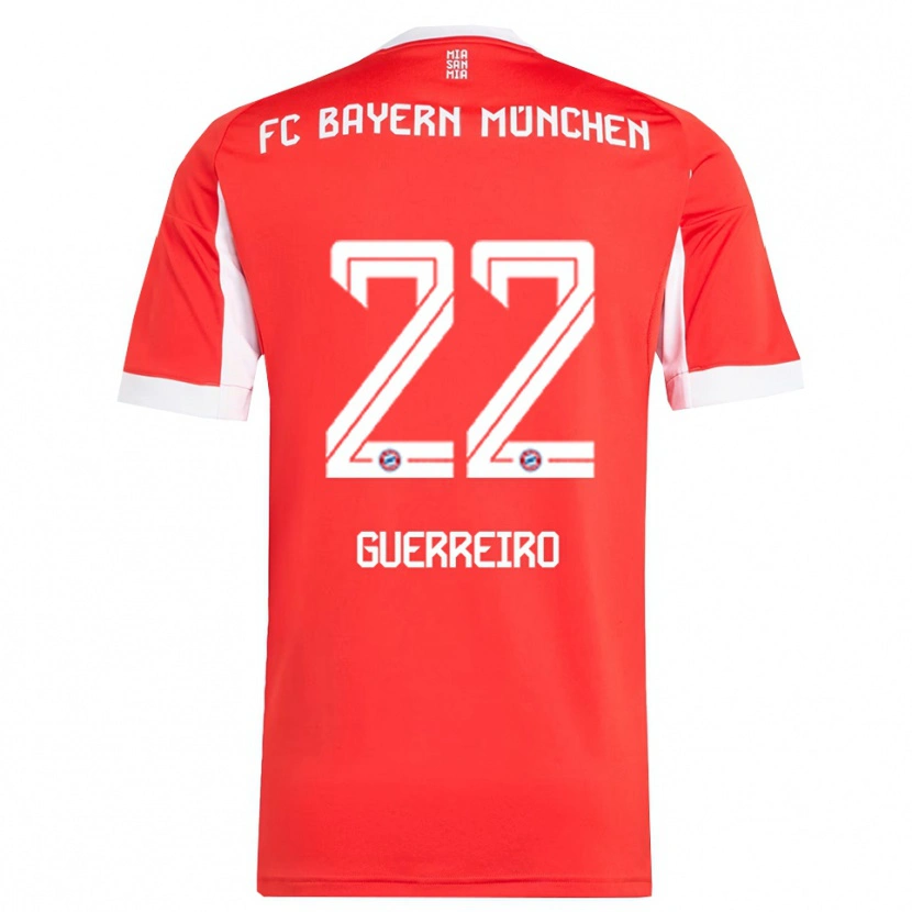 Danxen Heren Raphaël Guerreiro #22 Wit Rood Thuisshirt Thuistenue 2025/26 T-Shirt