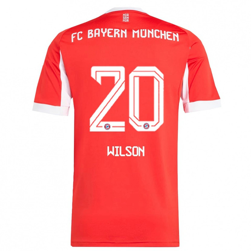 Danxen Heren Oluwaseyi Wilson #20 Wit Rood Thuisshirt Thuistenue 2025/26 T-Shirt