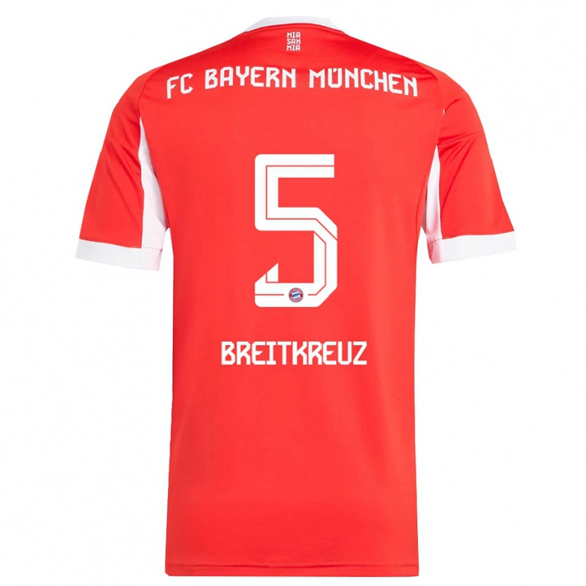 Danxen Heren Steve Breitkreuz #5 Wit Rood Thuisshirt Thuistenue 2025/26 T-Shirt