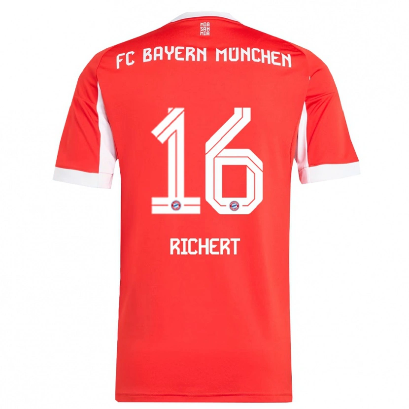 Danxen Heren Leonhard Richert #16 Wit Rood Thuisshirt Thuistenue 2025/26 T-Shirt