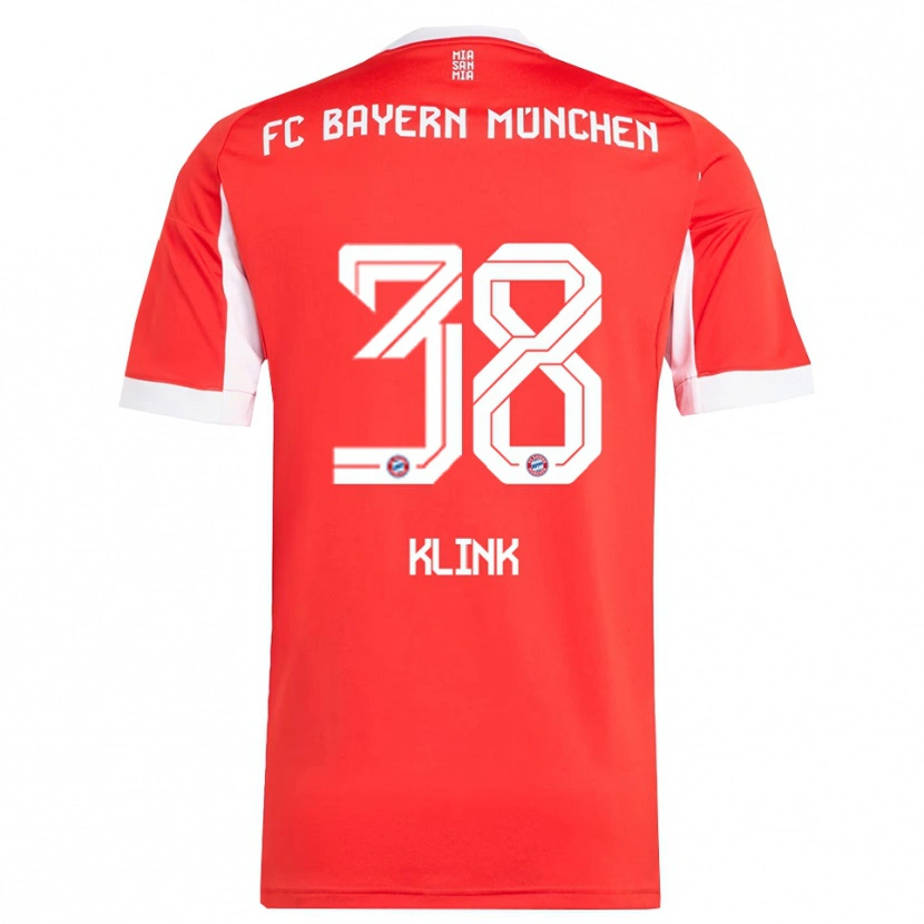 Danxen Heren Anna Klink #38 Wit Rood Thuisshirt Thuistenue 2025/26 T-Shirt