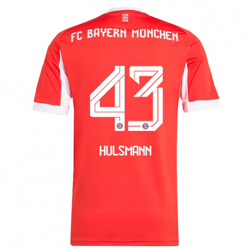 Danxen Heren Tom Hulsmann #43 Wit Rood Thuisshirt Thuistenue 2025/26 T-Shirt