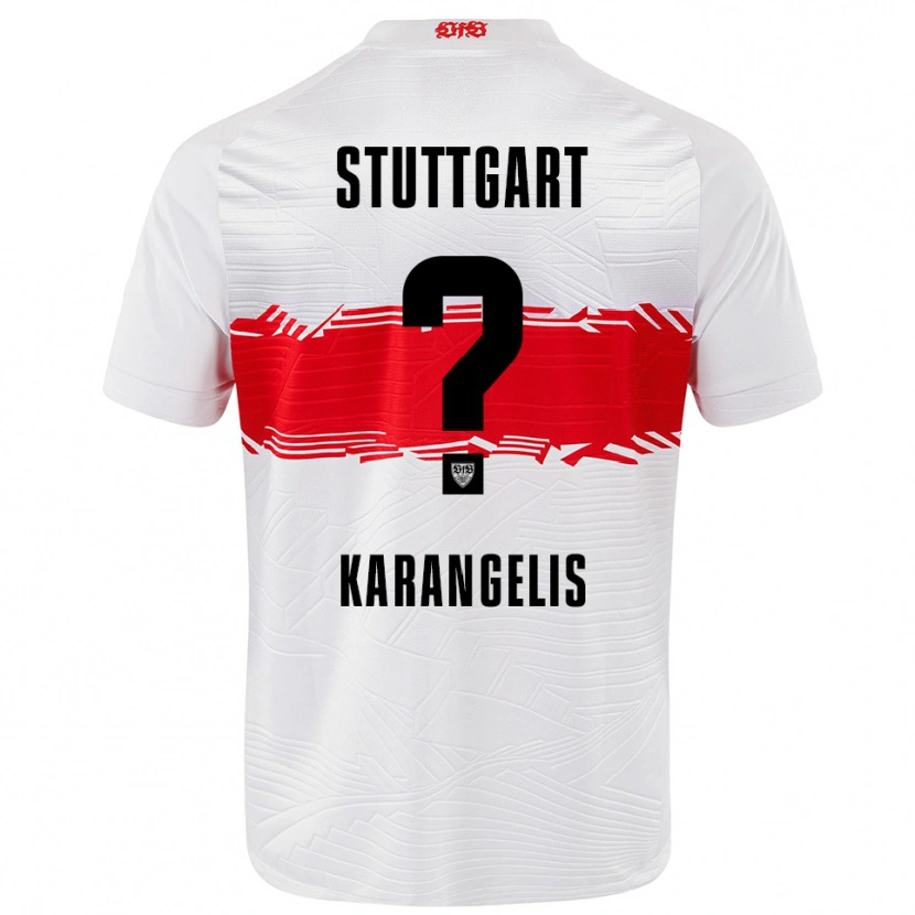 Danxen Heren Konstantinos Karangelis #0 Wit Rood Thuisshirt Thuistenue 2025/26 T-Shirt