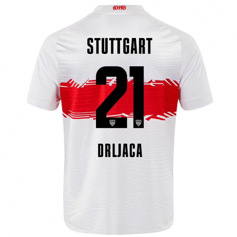 Danxen Heren Stefan Drljaca #21 Wit Rood Thuisshirt Thuistenue 2025/26 T-Shirt