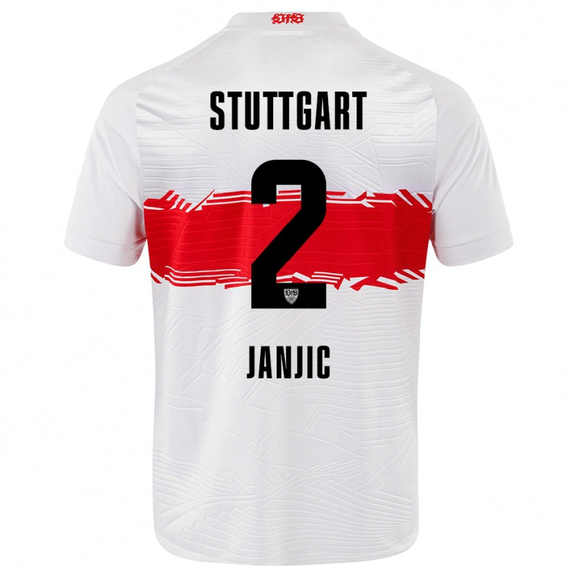 Danxen Heren Antonijo Janjic #2 Wit Rood Thuisshirt Thuistenue 2025/26 T-Shirt