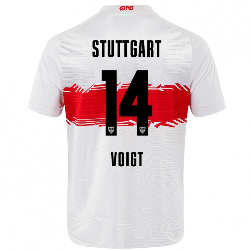 Danxen Heren Max Voigt #14 Wit Rood Thuisshirt Thuistenue 2025/26 T-Shirt