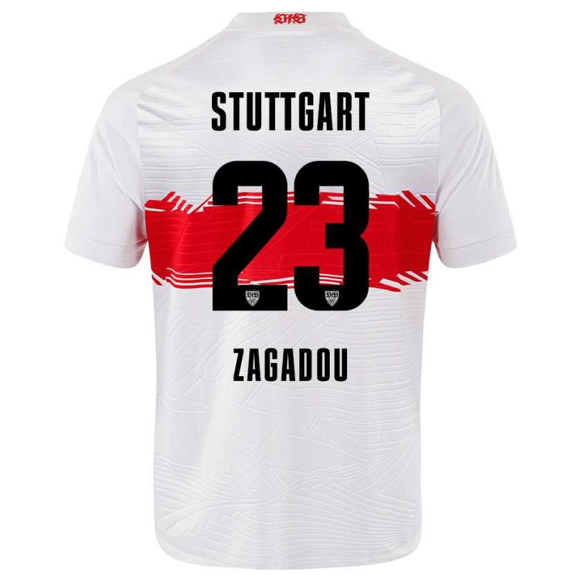 Danxen Heren Dan-Axel Zagadou #23 Wit Rood Thuisshirt Thuistenue 2025/26 T-Shirt