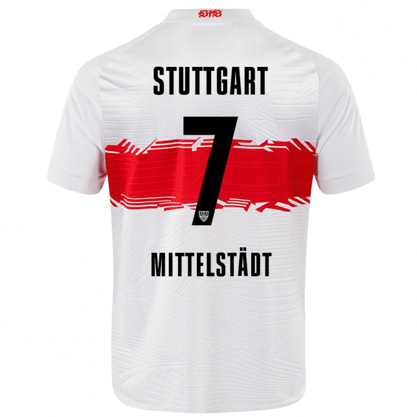 Danxen Heren Maximilian Mittelstädt #7 Wit Rood Thuisshirt Thuistenue 2025/26 T-Shirt