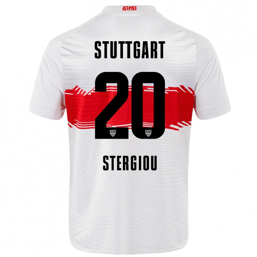Danxen Heren Leonidas Stergiou #20 Wit Rood Thuisshirt Thuistenue 2025/26 T-Shirt