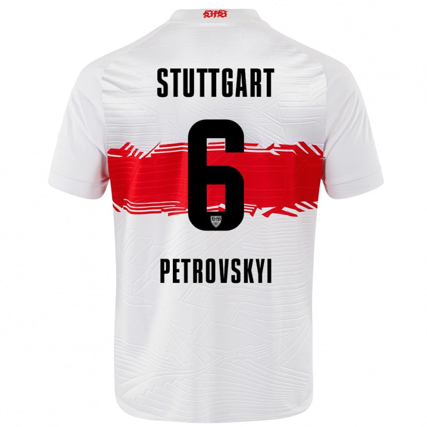 Danxen Heren Mykola Petrovskyi #6 Wit Rood Thuisshirt Thuistenue 2025/26 T-Shirt