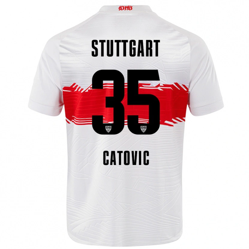 Danxen Heren Mirza Catovic #35 Wit Rood Thuisshirt Thuistenue 2025/26 T-Shirt