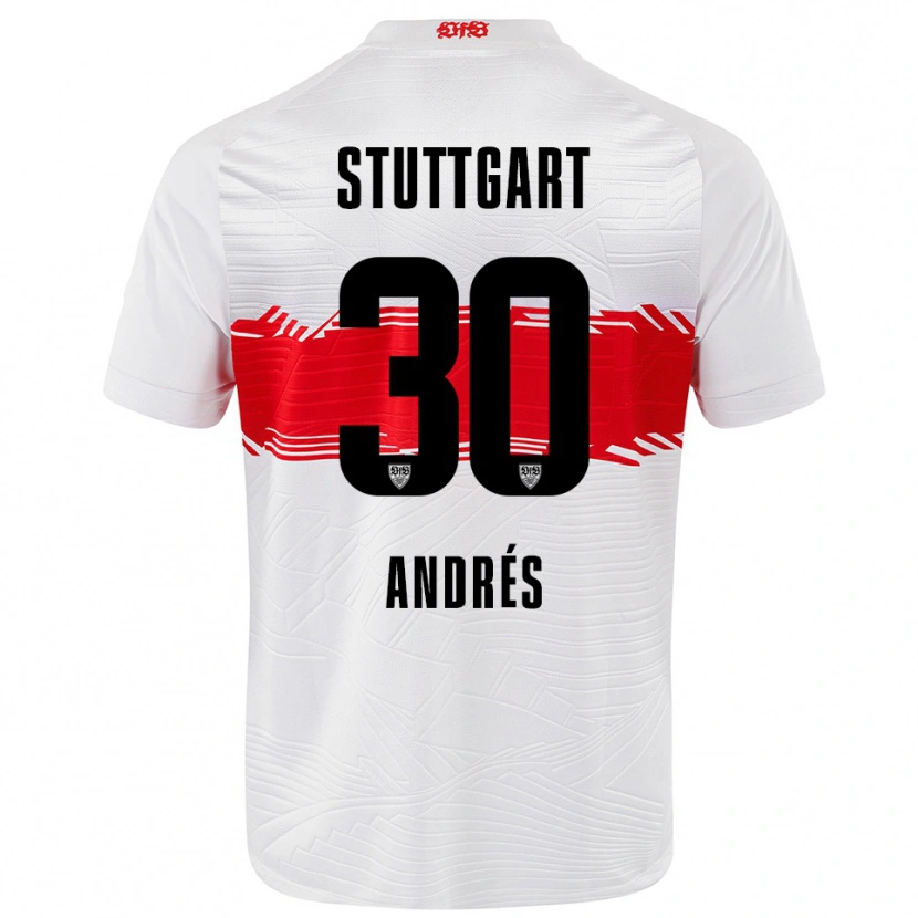 Danxen Heren Chema Andrés #30 Wit Rood Thuisshirt Thuistenue 2025/26 T-Shirt