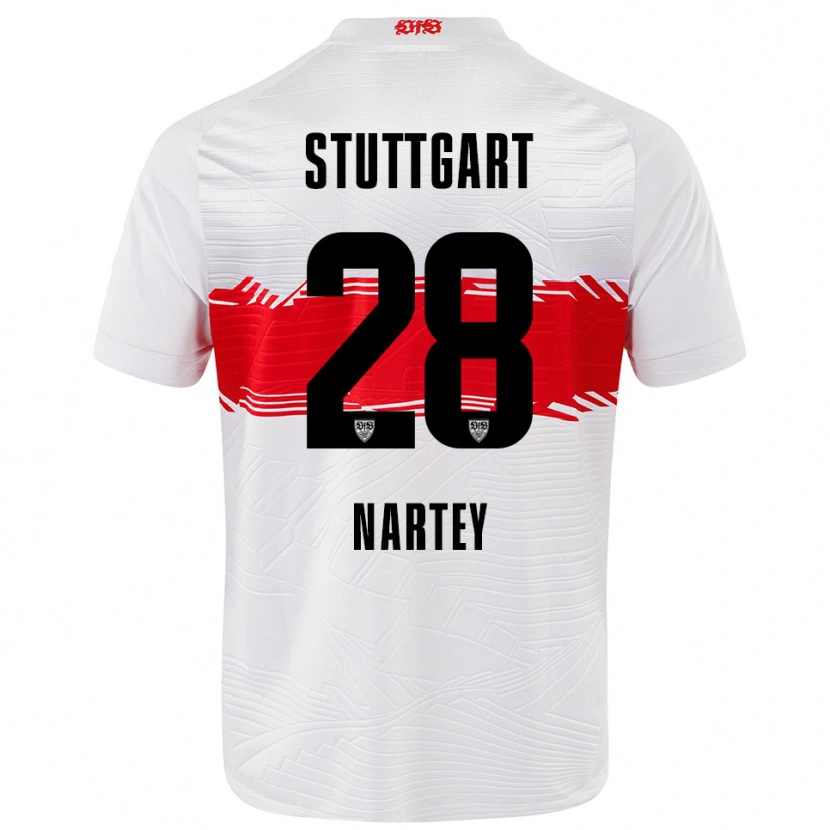 Danxen Heren Nikolas Nartey #28 Wit Rood Thuisshirt Thuistenue 2025/26 T-Shirt