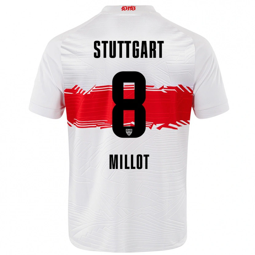 Danxen Heren Enzo Millot #8 Wit Rood Thuisshirt Thuistenue 2025/26 T-Shirt