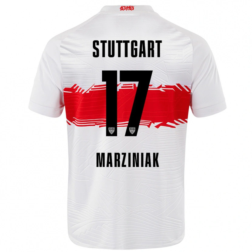 Danxen Heren Chiara Marziniak #17 Wit Rood Thuisshirt Thuistenue 2025/26 T-Shirt