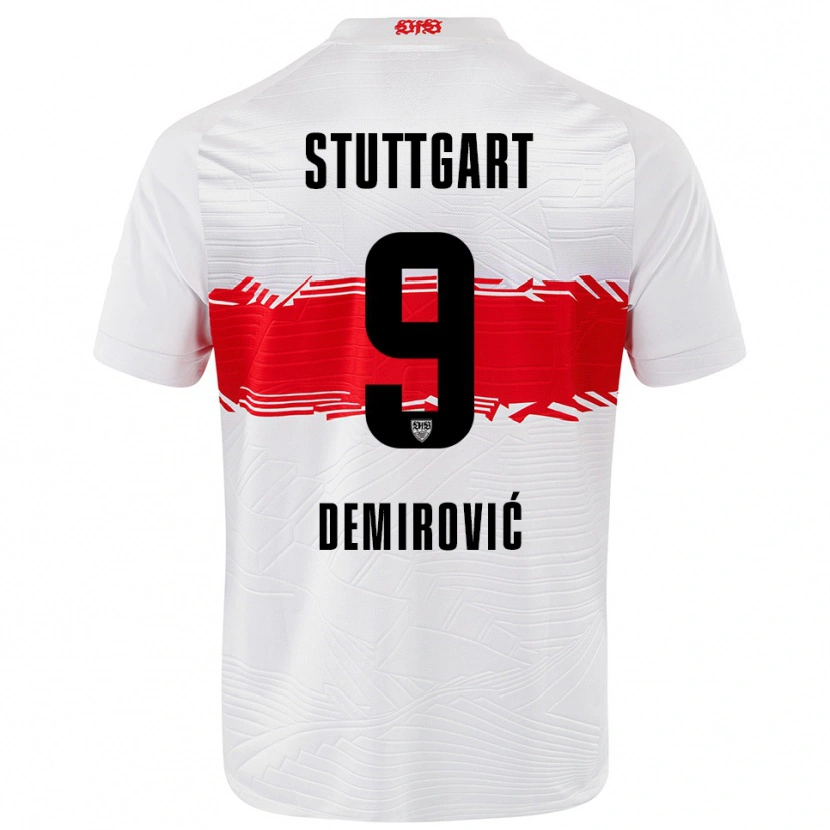 Danxen Heren Ermedin Demirovic #9 Wit Rood Thuisshirt Thuistenue 2025/26 T-Shirt
