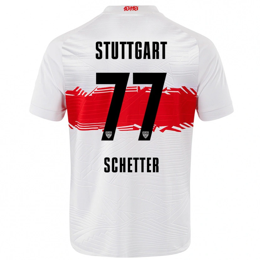 Danxen Heren Leonie Schetter #77 Wit Rood Thuisshirt Thuistenue 2025/26 T-Shirt