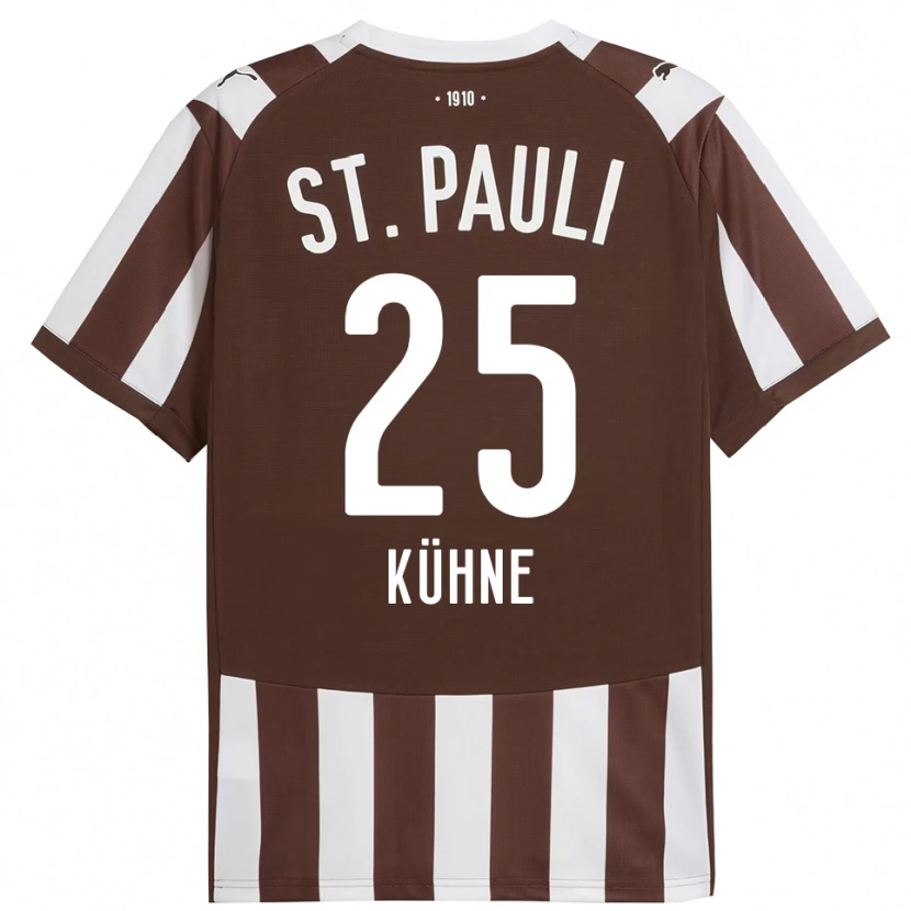 Danxen Heren Florian Kühne #25 Koffie Wit Thuisshirt Thuistenue 2025/26 T-Shirt