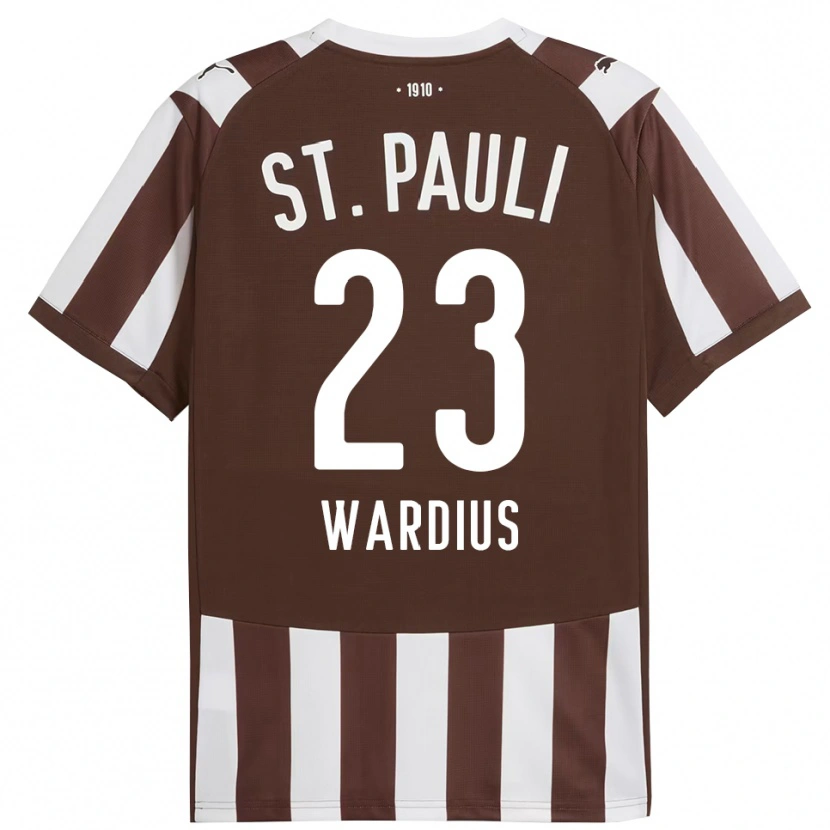 Danxen Heren Jack Wardius #23 Koffie Wit Thuisshirt Thuistenue 2025/26 T-Shirt