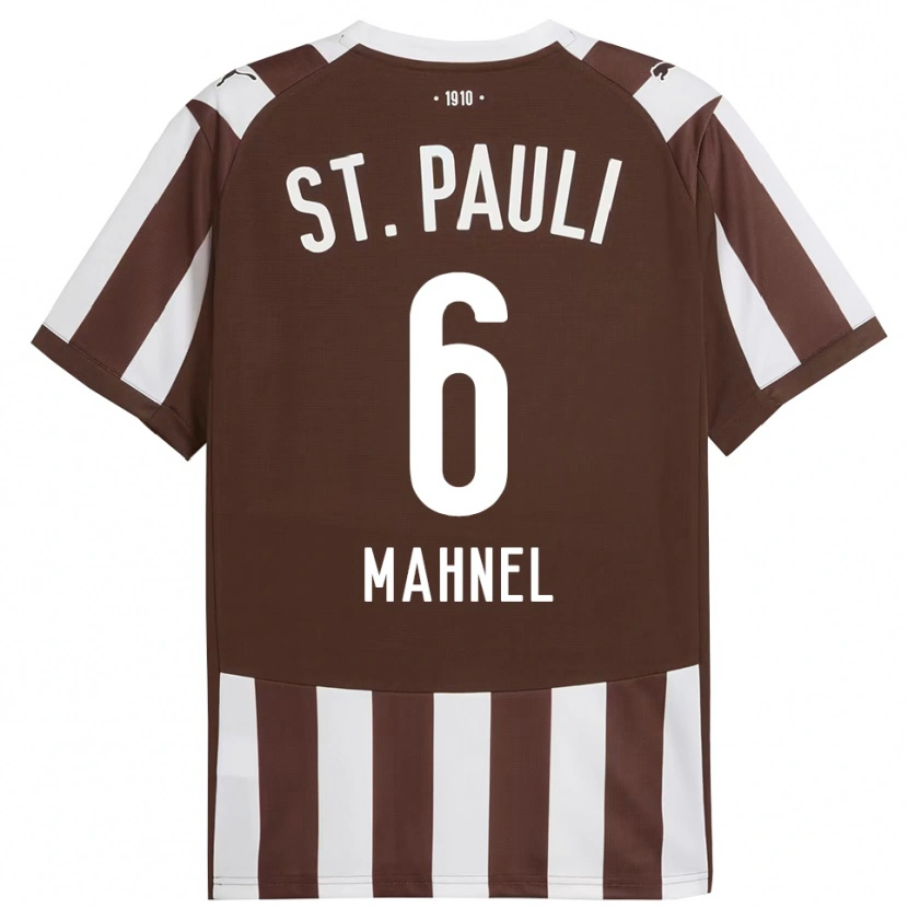 Danxen Heren Thieß Mahnel #6 Koffie Wit Thuisshirt Thuistenue 2025/26 T-Shirt