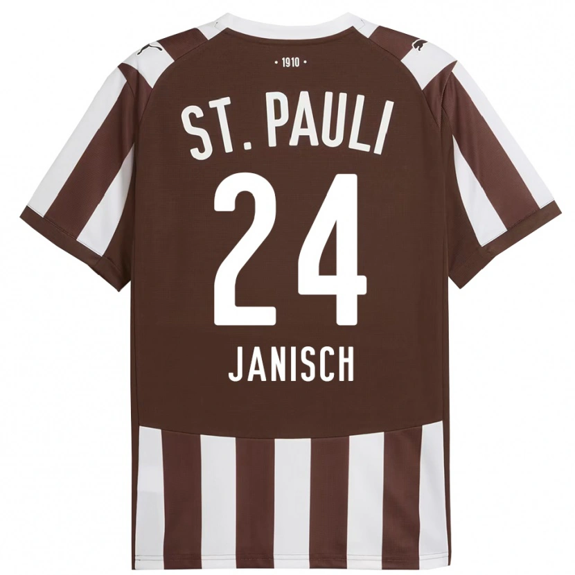 Danxen Heren August Janisch #24 Koffie Wit Thuisshirt Thuistenue 2025/26 T-Shirt