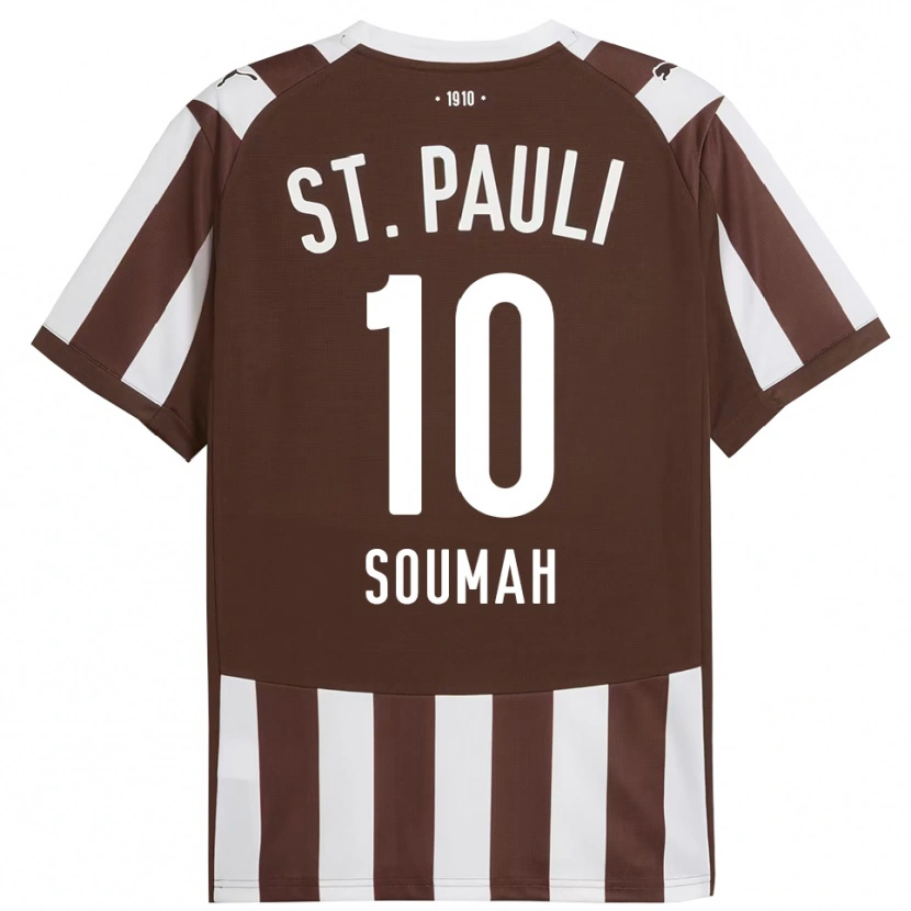 Danxen Heren Bouba Soumah #10 Koffie Wit Thuisshirt Thuistenue 2025/26 T-Shirt