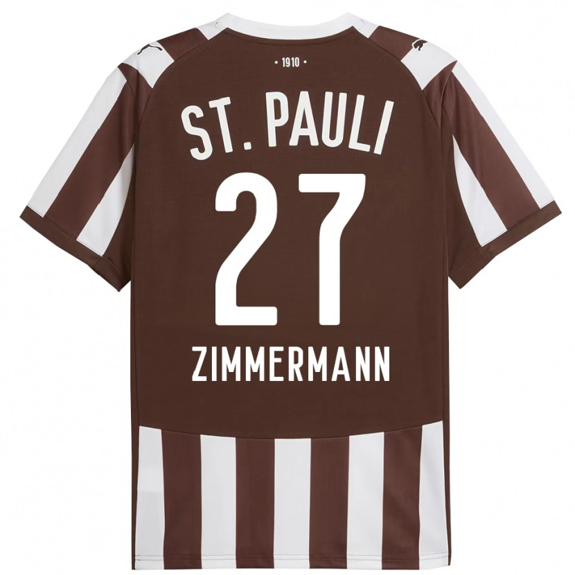 Danxen Heren Tara Zimmermann #27 Koffie Wit Thuisshirt Thuistenue 2025/26 T-Shirt