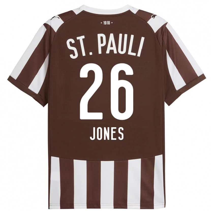 Danxen Heren Ricky-Jade Jones #26 Koffie Wit Thuisshirt Thuistenue 2025/26 T-Shirt