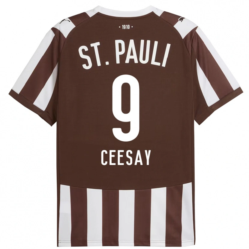 Danxen Heren Abdoulie Ceesay #9 Koffie Wit Thuisshirt Thuistenue 2025/26 T-Shirt
