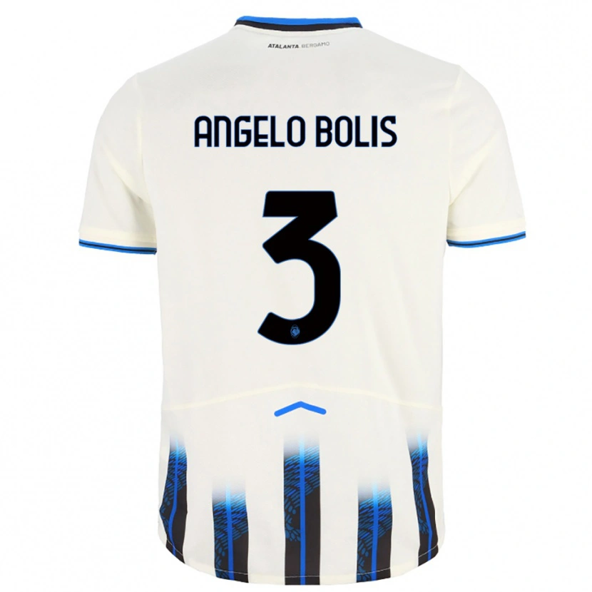 Danxen Heren Tommaso Angelo Bolis #3 Wit Blauw Uitshirt Uittenue 2025/26 T-Shirt