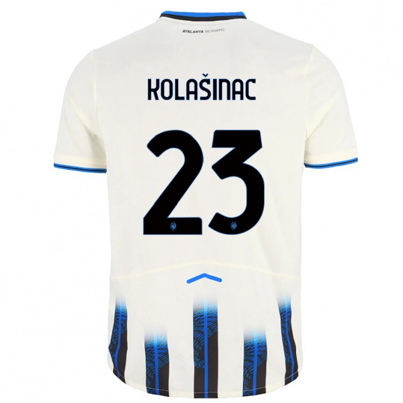 Danxen Heren Sead Kolasinac #23 Wit Blauw Uitshirt Uittenue 2025/26 T-Shirt