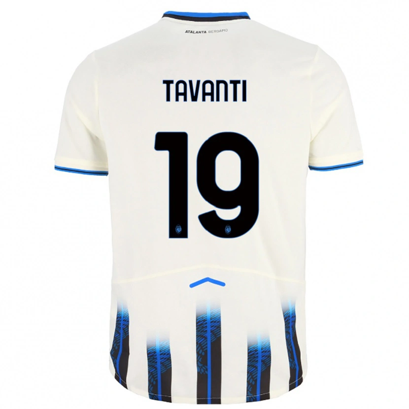 Danxen Heren Mattia Tavanti #19 Wit Blauw Uitshirt Uittenue 2025/26 T-Shirt